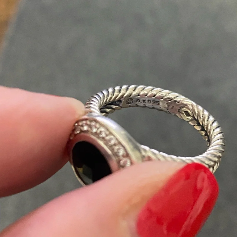 David Yurman Ring Onyx and Diamond